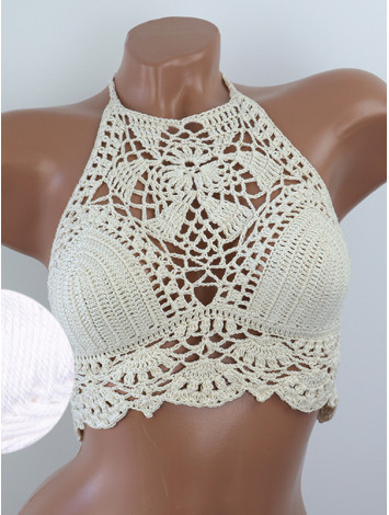 Tropical Lace: Leafy Pineapple Bloom - Топ В'язаний Гачком