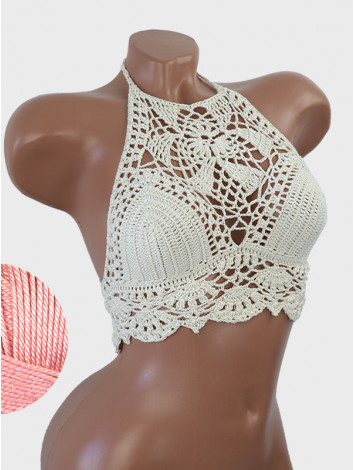 Tropical Lace: Leafy Pineapple Bloom - Топ В'язаний Гачком