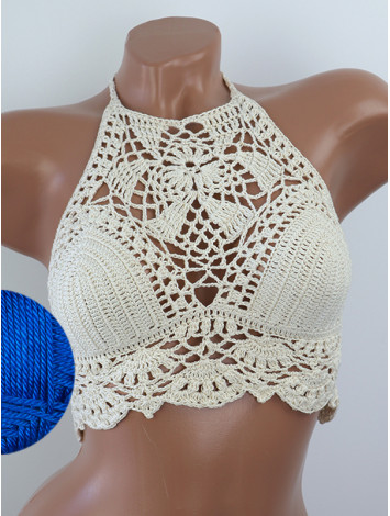 Tropical Lace: Leafy Pineapple Bloom - Топ В'язаний Гачком