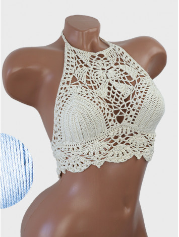 Tropical Lace: Leafy Pineapple Bloom - Топ В'язаний Гачком