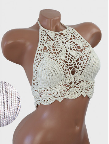 Tropical Lace: Leafy Pineapple Bloom - Топ В'язаний Гачком