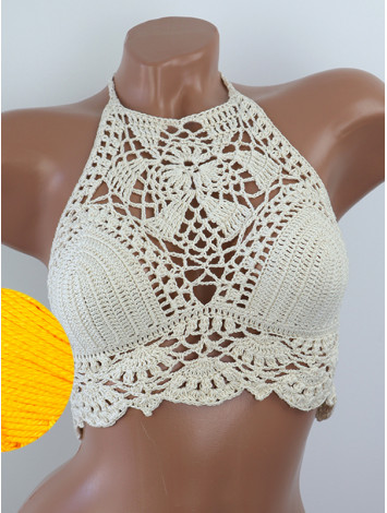 Tropical Lace: Leafy Pineapple Bloom - Топ В'язаний Гачком