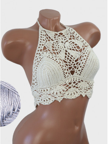 Tropical Lace: Leafy Pineapple Bloom - Топ В'язаний Гачком