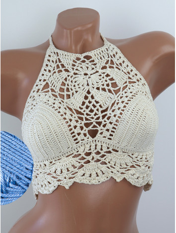 Tropical Lace: Leafy Pineapple Bloom - Топ В'язаний Гачком