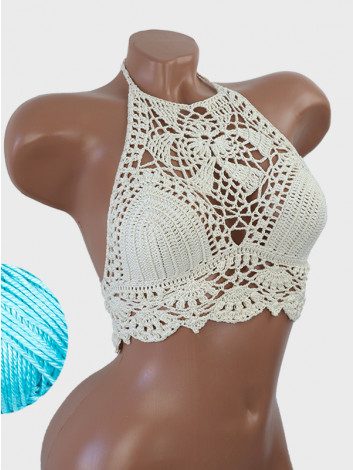 Tropical Lace: Leafy Pineapple Bloom - Топ В'язаний Гачком