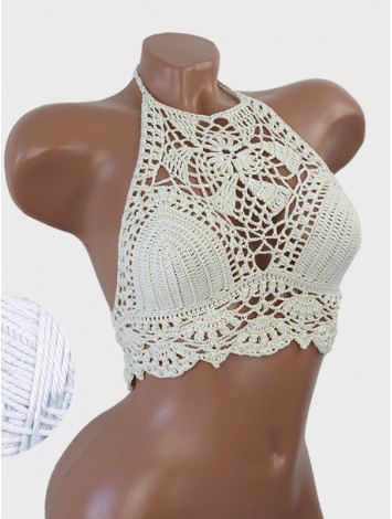 Tropical Lace: Leafy Pineapple Bloom - Топ В'язаний Гачком