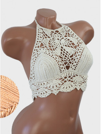 Tropical Lace: Leafy Pineapple Bloom - Топ В'язаний Гачком