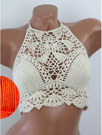 Tropical Lace: Leafy Pineapple Bloom - Топ В'язаний Гачком