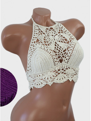 Tropical Lace: Leafy Pineapple Bloom - Топ В'язаний Гачком