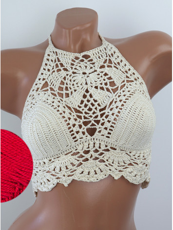 Tropical Lace: Leafy Pineapple Bloom - Топ В'язаний Гачком