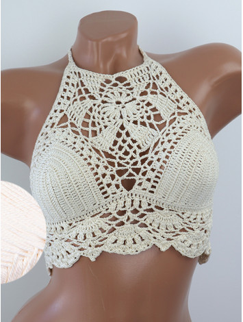 Tropical Lace: Leafy Pineapple Bloom - Топ В'язаний Гачком