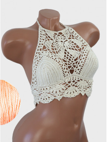 Tropical Lace: Leafy Pineapple Bloom - Топ В'язаний Гачком