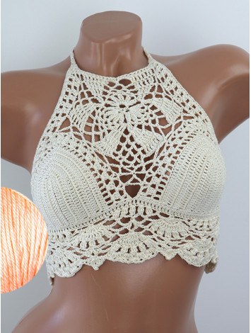 Tropical Lace: Leafy Pineapple Bloom - Топ В'язаний Гачком