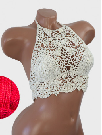 Tropical Lace: Leafy Pineapple Bloom - Топ В'язаний Гачком