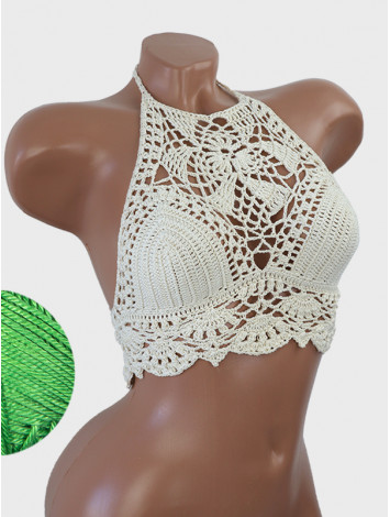 Tropical Lace: Leafy Pineapple Bloom - Топ В'язаний Гачком