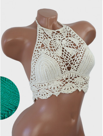 Tropical Lace: Leafy Pineapple Bloom - Топ В'язаний Гачком