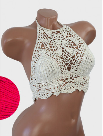 Tropical Lace: Leafy Pineapple Bloom - Топ В'язаний Гачком