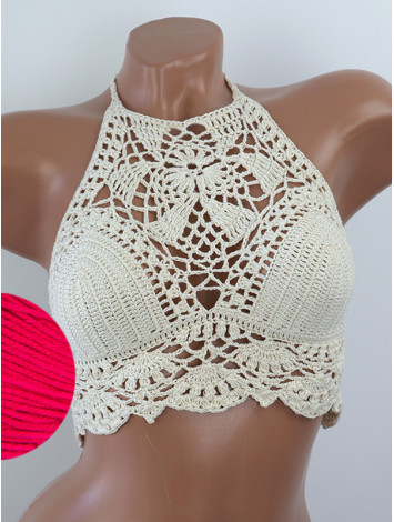 Tropical Lace: Leafy Pineapple Bloom - Топ В'язаний Гачком