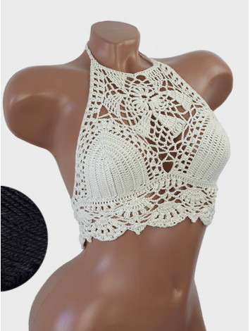 Tropical Lace: Leafy Pineapple Bloom - Топ В'язаний Гачком