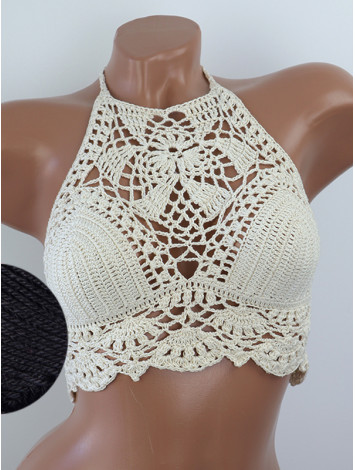 Tropical Lace: Leafy Pineapple Bloom - Топ В'язаний Гачком