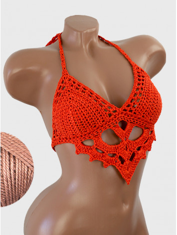 The Chunky Knit Stunner: Enchanting Tri-Jab - Топ В'язаний Гачком