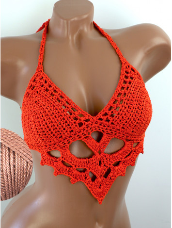 The Chunky Knit Stunner: Enchanting Tri-Jab - Топ В'язаний Гачком