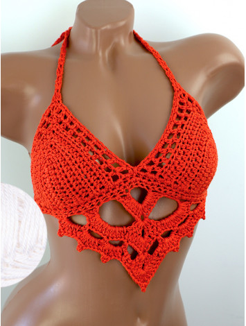 The Chunky Knit Stunner: Enchanting Tri-Jab - Топ В'язаний Гачком