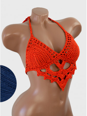 The Chunky Knit Stunner: Enchanting Tri-Jab - Топ В'язаний Гачком