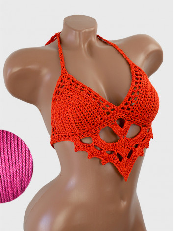 The Chunky Knit Stunner: Enchanting Tri-Jab - Топ В'язаний Гачком