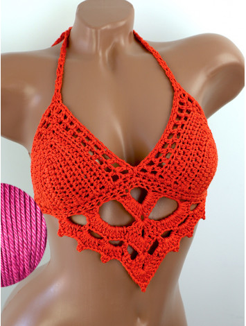 The Chunky Knit Stunner: Enchanting Tri-Jab - Топ В'язаний Гачком