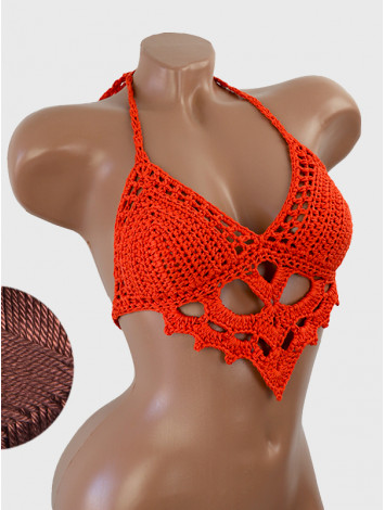 The Chunky Knit Stunner: Enchanting Tri-Jab - Топ В'язаний Гачком