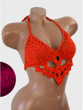 The Chunky Knit Stunner: Enchanting Tri-Jab - Топ В'язаний Гачком