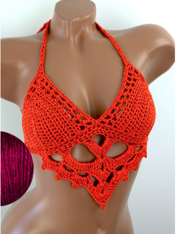 The Chunky Knit Stunner: Enchanting Tri-Jab - Топ В'язаний Гачком