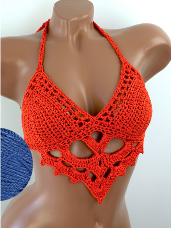 The Chunky Knit Stunner: Enchanting Tri-Jab - Топ В'язаний Гачком