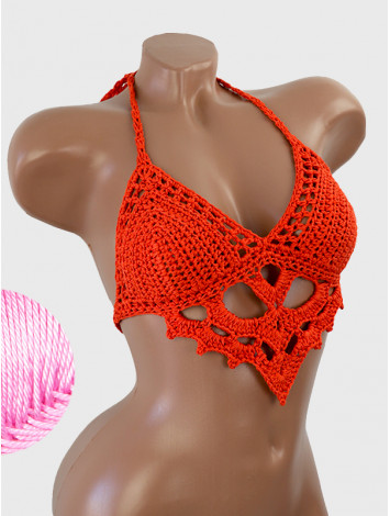 The Chunky Knit Stunner: Enchanting Tri-Jab - Топ В'язаний Гачком