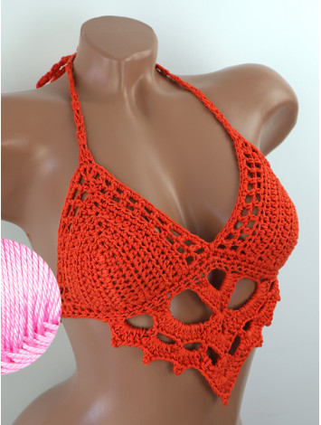 The Chunky Knit Stunner: Enchanting Tri-Jab - Топ В'язаний Гачком