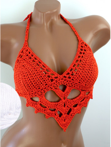 The Chunky Knit Stunner: Enchanting Tri-Jab - Топ В'язаний Гачком