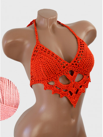 The Chunky Knit Stunner: Enchanting Tri-Jab - Топ В'язаний Гачком