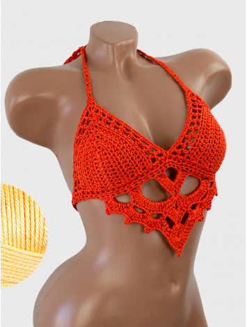 The Chunky Knit Stunner: Enchanting Tri-Jab - Топ В'язаний Гачком