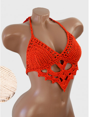 The Chunky Knit Stunner: Enchanting Tri-Jab - Топ В'язаний Гачком