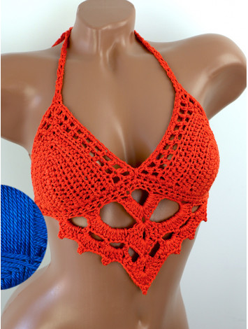 The Chunky Knit Stunner: Enchanting Tri-Jab - Топ В'язаний Гачком