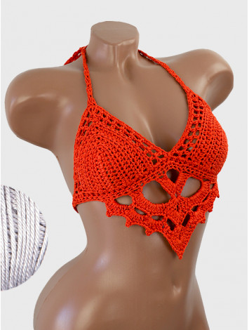 The Chunky Knit Stunner: Enchanting Tri-Jab - Топ В'язаний Гачком