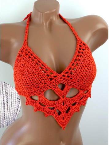 The Chunky Knit Stunner: Enchanting Tri-Jab - Топ В'язаний Гачком