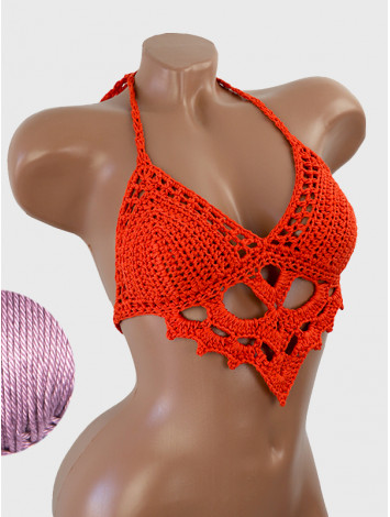 The Chunky Knit Stunner: Enchanting Tri-Jab - Топ В'язаний Гачком