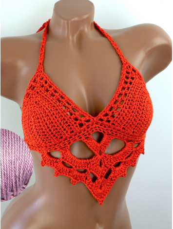 The Chunky Knit Stunner: Enchanting Tri-Jab - Топ В'язаний Гачком