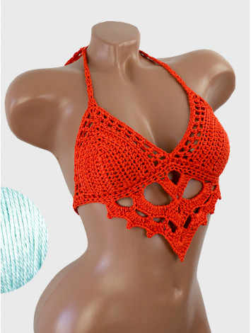 The Chunky Knit Stunner: Enchanting Tri-Jab - Топ В'язаний Гачком