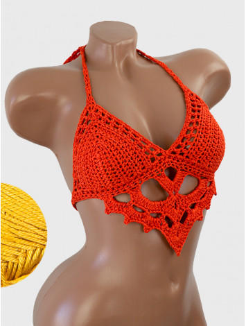 The Chunky Knit Stunner: Enchanting Tri-Jab - Топ В'язаний Гачком