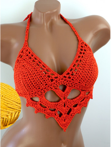 The Chunky Knit Stunner: Enchanting Tri-Jab - Топ В'язаний Гачком