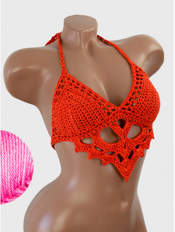 The Chunky Knit Stunner: Enchanting Tri-Jab - Топ В'язаний Гачком