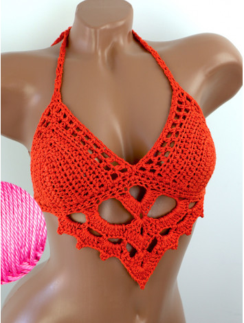 The Chunky Knit Stunner: Enchanting Tri-Jab - Топ В'язаний Гачком